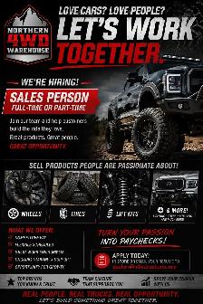 looking for automotive accessory sales person