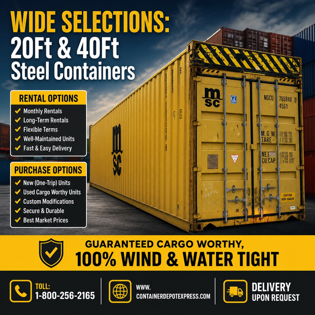 Steel Shipping Containers / RENTAL / SALES Available