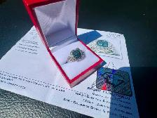 #865 - 925 Sterling Silver, Blue Diamond Ring, Size 8