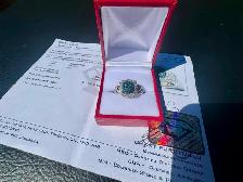 #865 - 925 Sterling Silver, Blue Diamond Ring, Size 8 - Photo 2