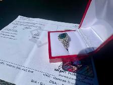 #865 - 925 Sterling Silver, Blue Diamond Ring, Size 8 - Photo 4