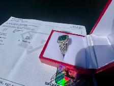 #865 - 925 Sterling Silver, Blue Diamond Ring, Size 8 - Photo 5