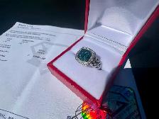 #865 - 925 Sterling Silver, Blue Diamond Ring, Size 8 - Photo 6
