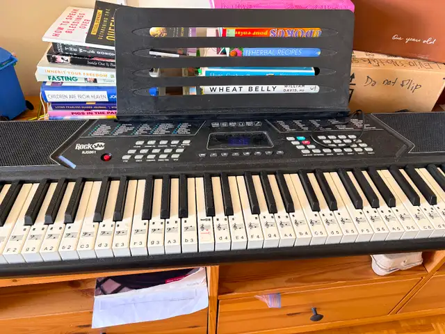 Electronic keyboard player with stand and bench. Full 88 keys.