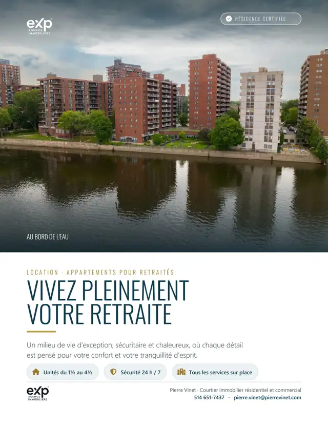 Appartements dans une résidence pour retraités au bord de l'eau