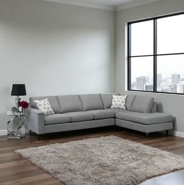 Brand New Cozy Fabric Upholstered - Sectional Sofa Huge Sale