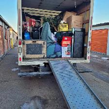 Moving truck with movers