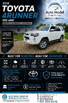 2018 Toyota 4Runner SR5 4WD /NAV/LOADED/LOW KM/LOCAL!