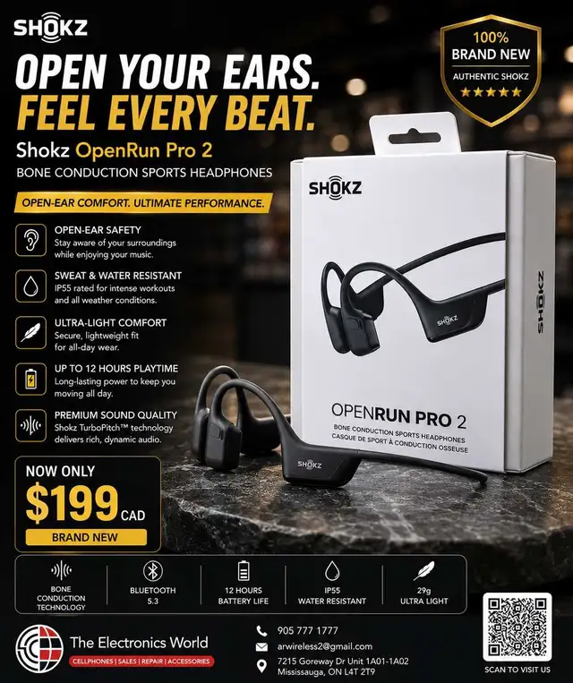 Shokz OpenRun Pro 2 – Bone Conduction Sports Headphones