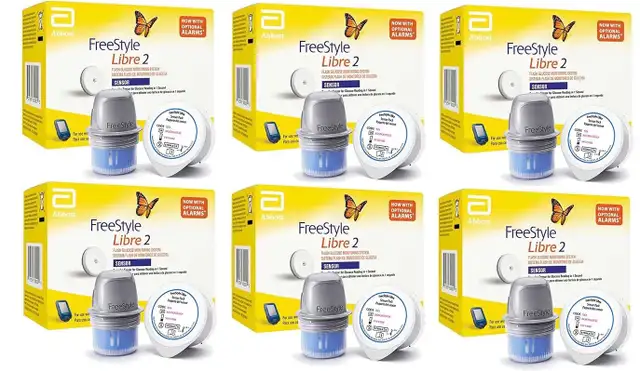 6x Freestyle Libre 2 blood diabetes checker sensor