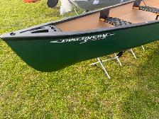 Old town discovery 15ft canoe 3 seater square stern like new - Photo 5
