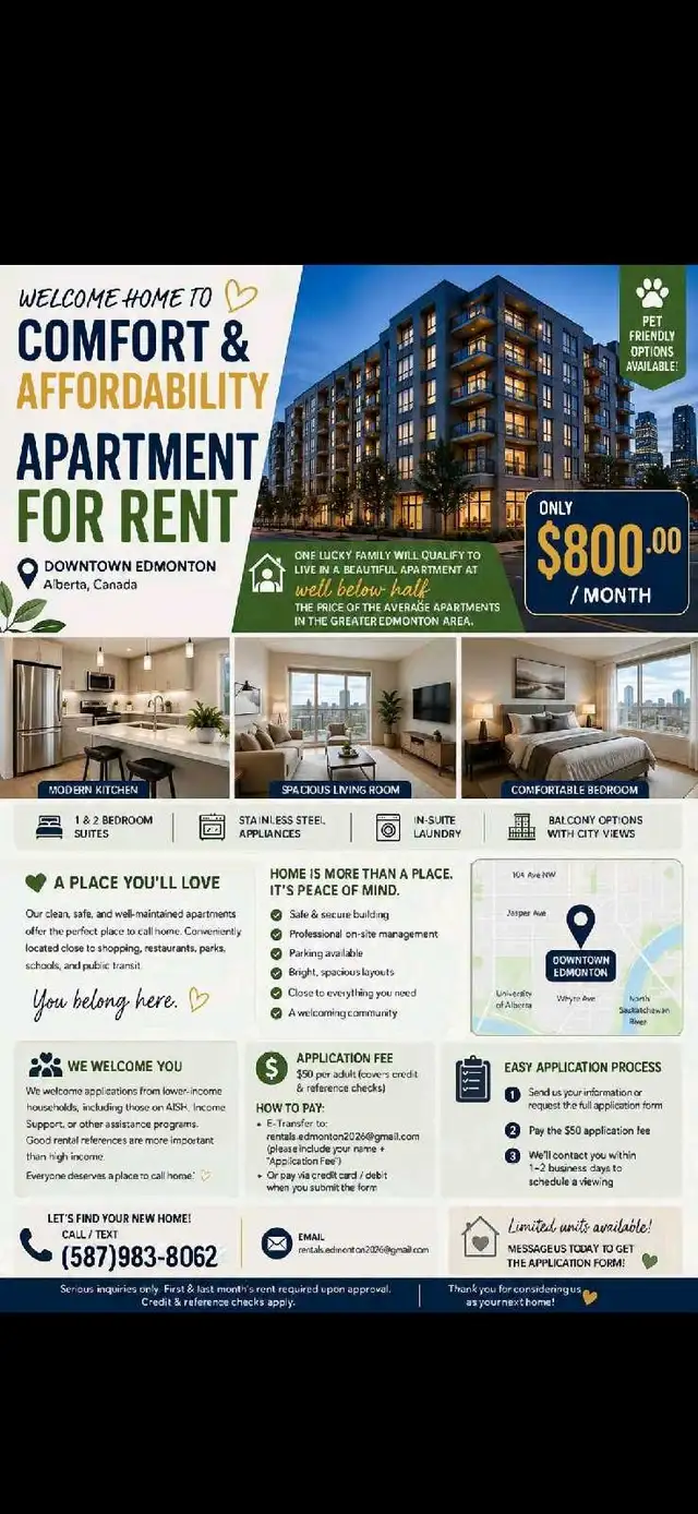 Affordable Apartments Available! LOWEST PRICE IN EDMONTON