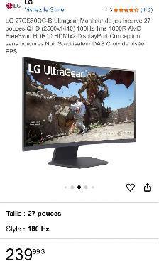 LG UltraGear 27' Curved QHD Gaming Monitor - Photo 2