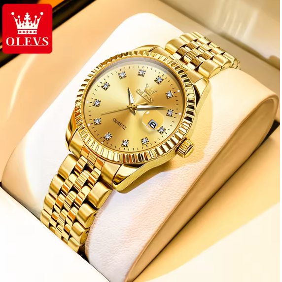 Pick up yes New Women Quartz Date Waterproof Stainless Steel