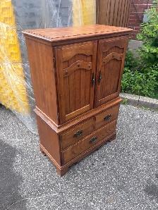 Free delivery used vintage Wooden Armoire Dresser - Photo 2