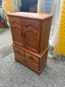 Free delivery used vintage Wooden Armoire Dresser - Photo 3