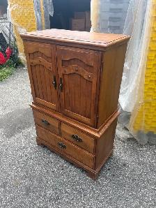 Free delivery used vintage Wooden Armoire Dresser - Photo 4