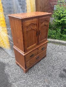 Free delivery used vintage Wooden Armoire Dresser - Photo 5