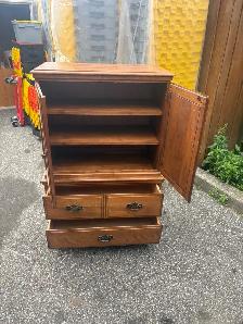 Free delivery used vintage Wooden Armoire Dresser - Photo 6