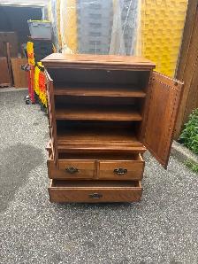 Free delivery used vintage Wooden Armoire Dresser - Photo 7