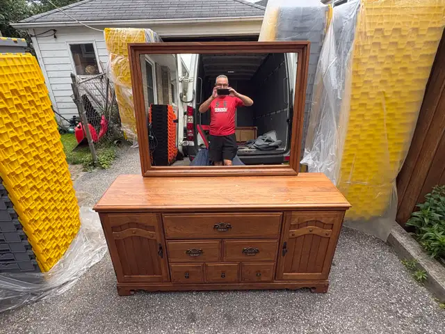Free delivery antique Wooden Dresser with Mirror
