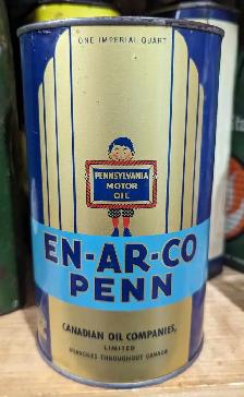 RARE 1930's VINTAGE EN-AR-CO PENN MOTOR OIL IMPERIAL QUART CAN - Photo 5