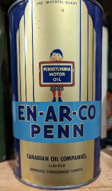 RARE 1930's VINTAGE EN-AR-CO PENN MOTOR OIL IMPERIAL QUART CAN - Photo 7