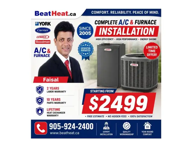 Carrier Lennox Goodman Air conditioner with installation from