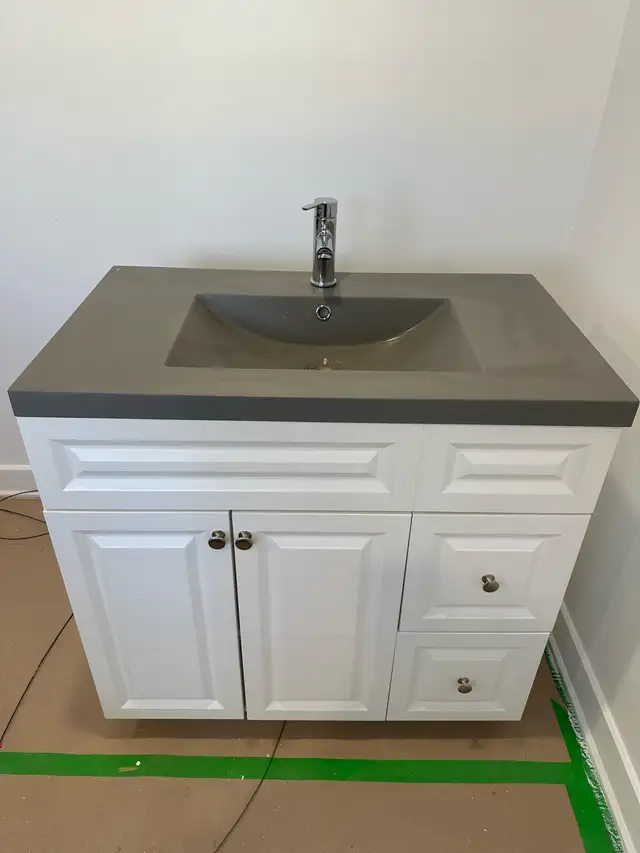 vanity with top white 36"
