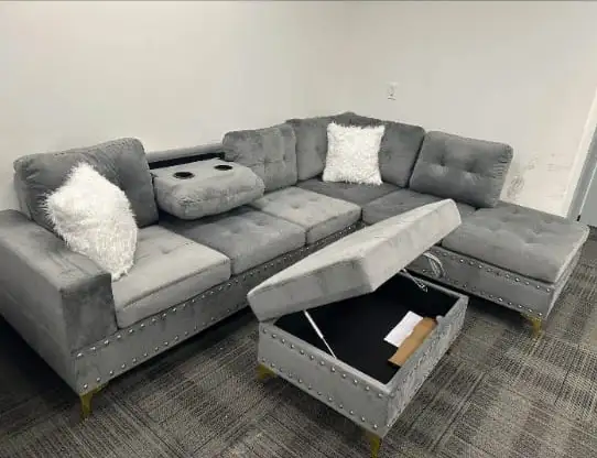 Urgent clearance sale on stylish velvet couch