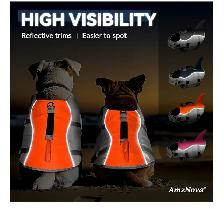 AMZNOVA Reflective Dog Life Jacket – Medium (Gray Only) - Photo 4