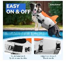 AMZNOVA Reflective Dog Life Jacket – Medium (Gray Only) - Photo 5