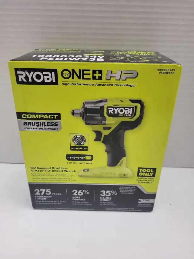 Ryobi PSBIW25B 1/2' 18v Impact Wrench NEWTool Only
