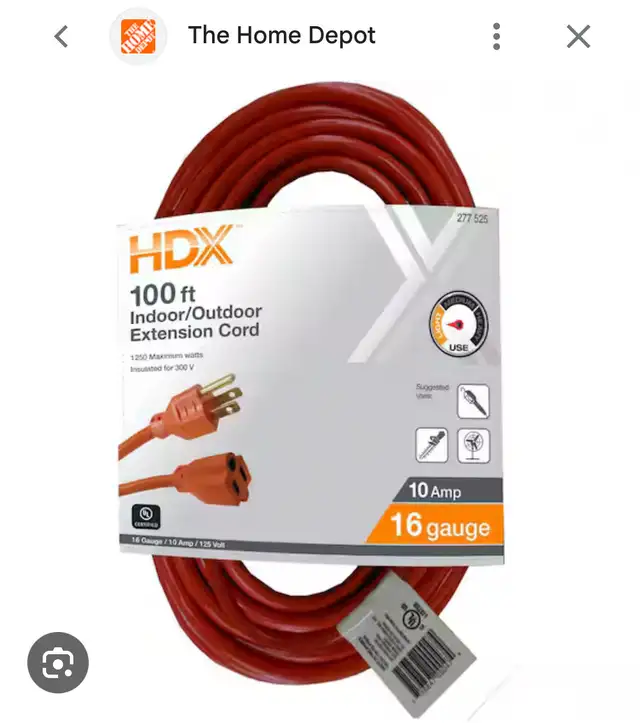 100foot extension cords