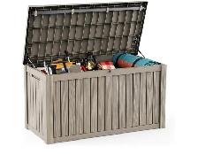 150-Gallon Outdoor Resin Deck Storage Box – Grey