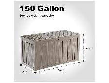 150-Gallon Outdoor Resin Deck Storage Box – Grey - Photo 2