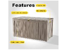150-Gallon Outdoor Resin Deck Storage Box – Grey - Photo 5