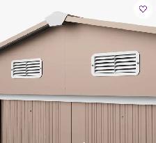 Galvanized Steel Outdoor Storage Shed – Brown - Photo 2