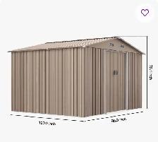 Galvanized Steel Outdoor Storage Shed – Brown - Photo 5