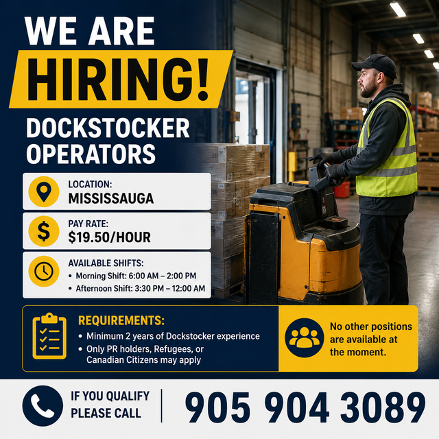 Forklift operator - Mississauga