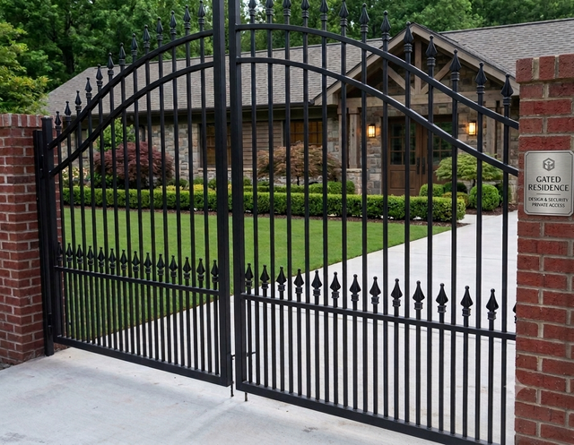 14 FT and 19 FT Size Dual Swing Driveway Gates Wrought Iron Gate