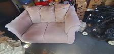 Beige Suede Loveseat