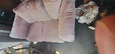 Beige Suede Loveseat - Photo 2