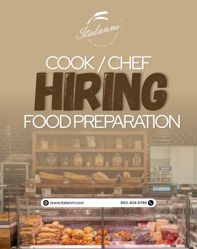 HIRING COOK / CHEF / FOOD PREPARATION