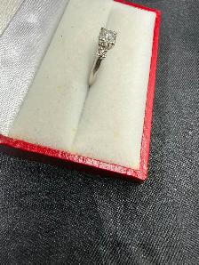 Women's Platinum Engagement Ring with Appraisal ~Size 6 1/4 - Photo 3