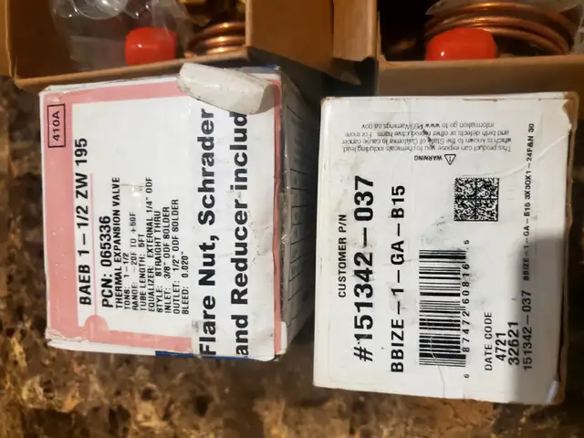 ​LOT OF 8: NEW Sporlan R-410A TXVs (BAEB 1.5-Ton & BBIZE 1-Ton)