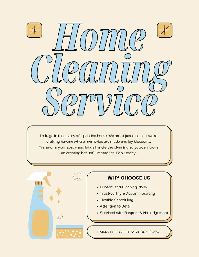Household / Cleaning Assistance: Full Kitchen & Bathroom