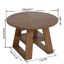 Table de salle à manger extensible ronde pour 4 à 8 personnes