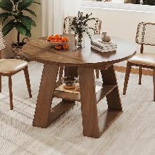 Table de salle à manger extensible ronde pour 4 à 8 personnes - Photo 3
