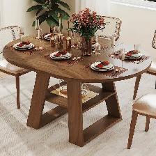 Table de salle à manger extensible ronde pour 4 à 8 personnes - Photo 8